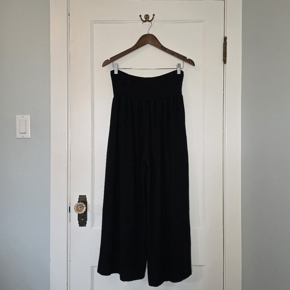 Wide Leg, Linen Blend Capri Pants – Size XL – Black - Picture 3 of 5